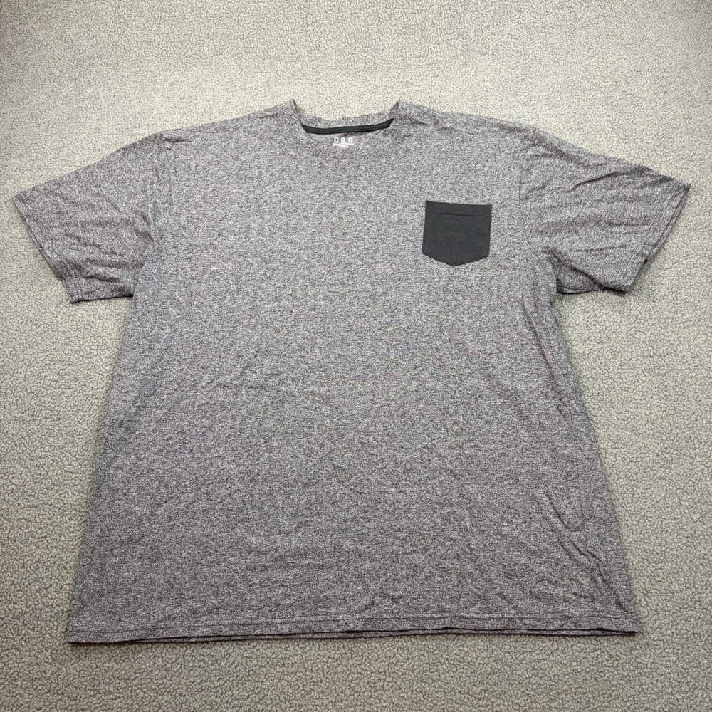CSG T-Shirt Mens 3XL Gray Champs Sports Gear Pocket Short Sleeve Heathered Tee
